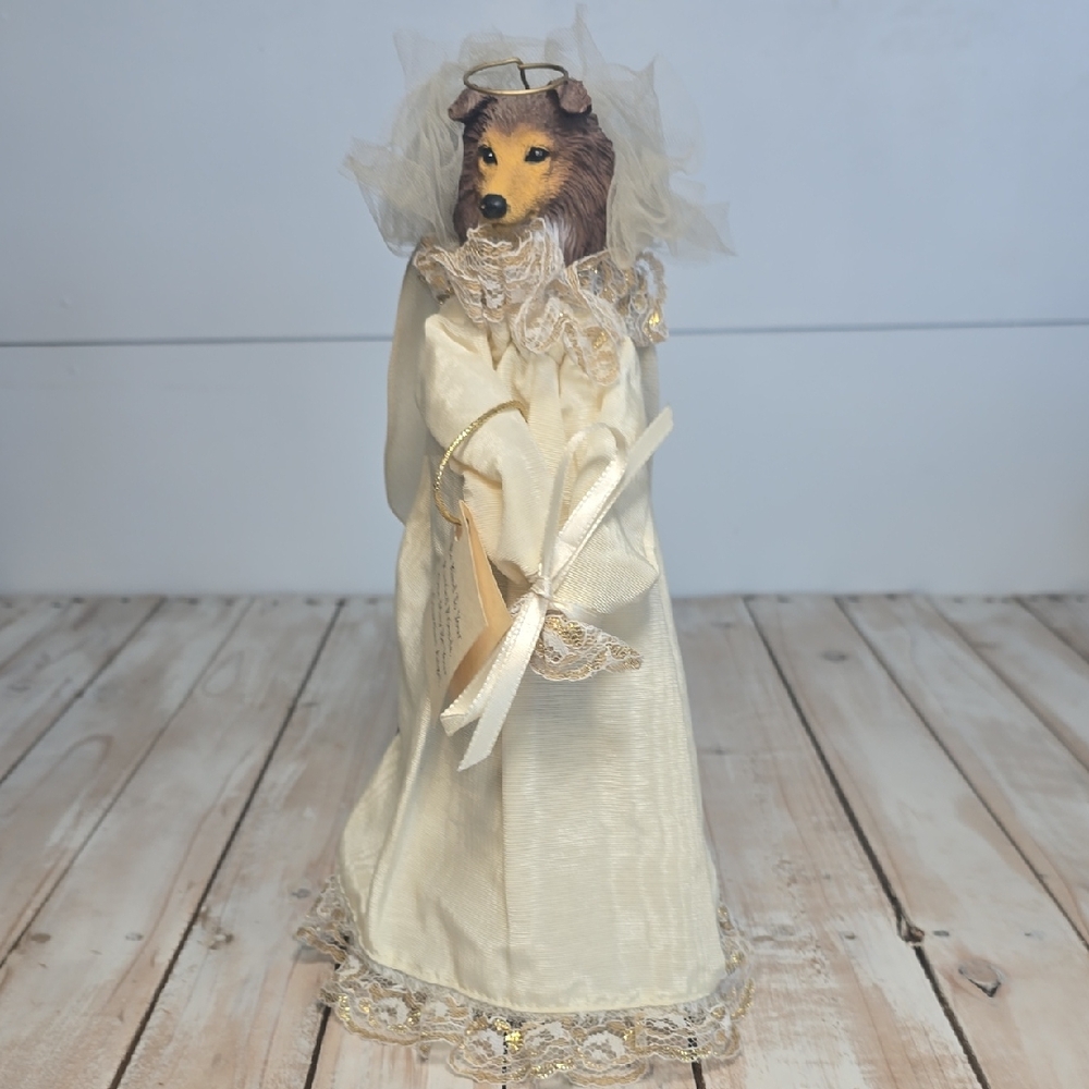 Vintage Collectible Sheltie Angel Dog Ornament